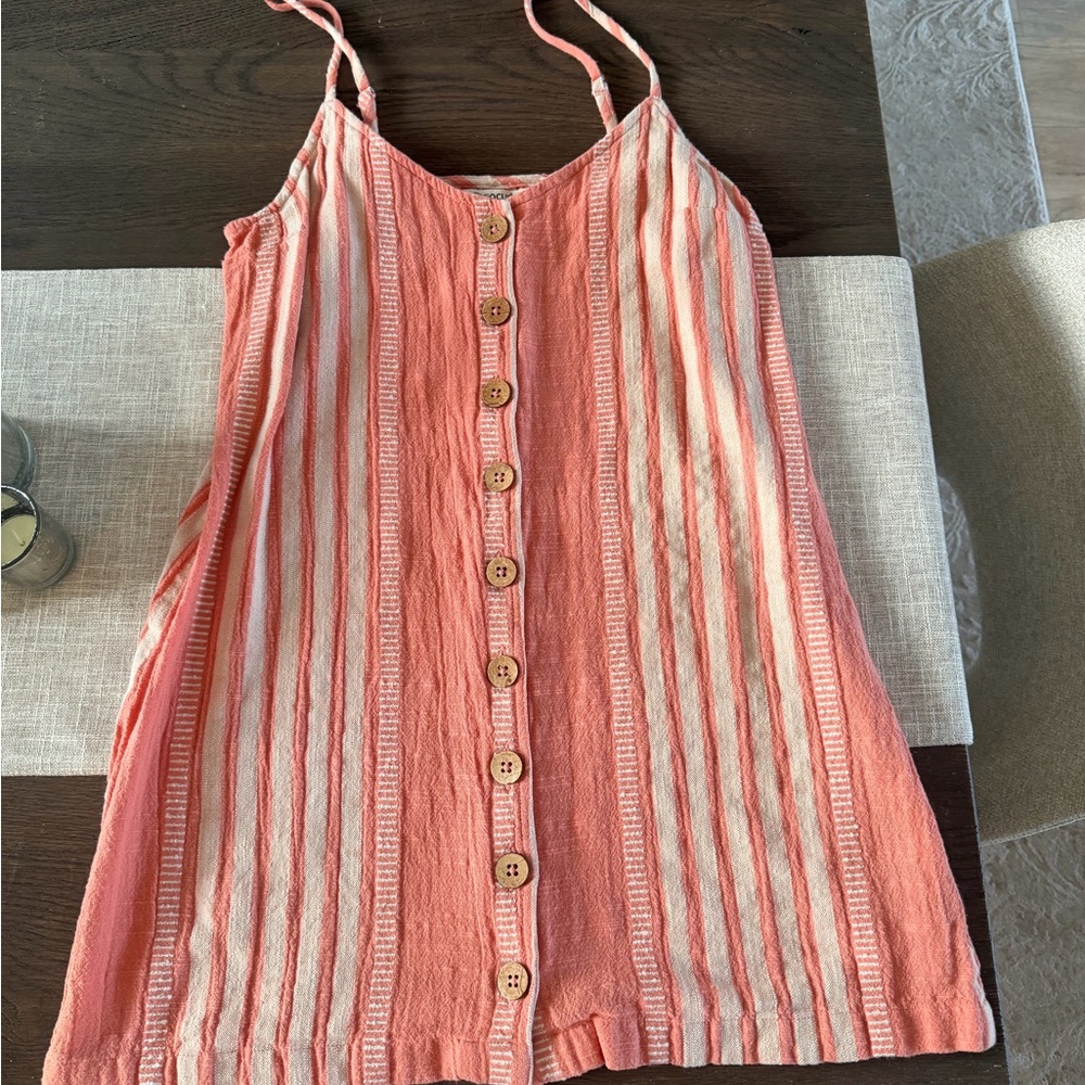 Rip Curl Coral and White Striped Dress
